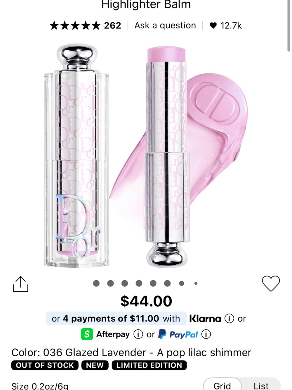 Dior Addict Highlighter Balm in Glazed Lavender